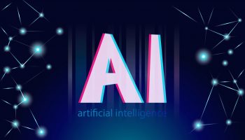 Artificial intelligence concept. Futuristic technology and robot brain. Science progress and virtual reality. Idea of machine learning. Flat vector illustration